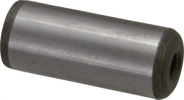 Jergens - 5/8" Diam x 1-1/2" Pin Length C-1215 Alloy Steel Pull Out Dowel Pin - C 47-58 & C 60-64 (Surface) Hardness, 1 Beveled & 1 Threaded End - Apex Tool & Supply