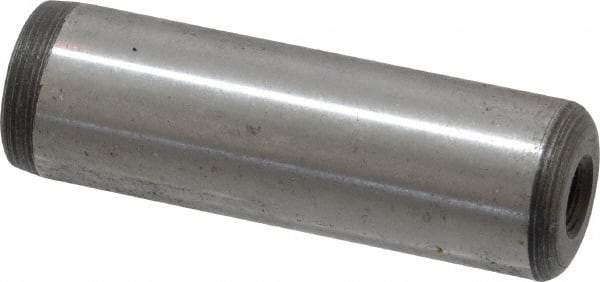 Jergens - 5/8" Diam x 2" Pin Length C-1215 Alloy Steel Pull Out Dowel Pin - C 47-58 & C 60-64 (Surface) Hardness, 1 Beveled & 1 Threaded End - Apex Tool & Supply