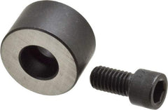Jergens - 3/8-16 Thread, 1-1/4" OD, 3/4" High, Jig Foot - Black Oxide Finish, Low Carbon Steel, Case Hardened, 75-77 R30N Heat Treatment - Apex Tool & Supply