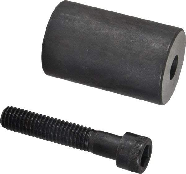 Jergens - 3/8-16 Thread, 1-1/4" OD, 2" High, Jig Foot - Black Oxide Finish, Low Carbon Steel, Case Hardened, 75-77 R30N Heat Treatment - Apex Tool & Supply