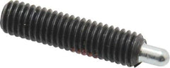 Jergens - 10-32, 3/4" Thread Length, 1/8" Plunger Projection, Steel Threaded Spring Plunger - 0.093" Max Plunger Diam, 3/4" Plunger Length, 1.3 Lb Init End Force, 2.7 Lb Final End Force, 3/32" Hex - Apex Tool & Supply
