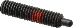 Jergens - 10-32, 3/4" Thread Length, 1/8" Plunger Projection, Steel Threaded Spring Plunger - 0.093" Max Plunger Diam, 3/4" Plunger Length, 2.9 Lb Init End Force, 11.1 Lb Final End Force, 3/32" Hex - Apex Tool & Supply