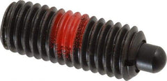 Jergens - 1/2-13, 1-1/4" Thread Length, 1/4" Plunger Projection, Steel Threaded Spring Plunger - 1/4" Max Plunger Diam, 1-1/4" Plunger Length, 6.6 Lb Init End Force, 17.4 Lb Final End Force, 1/4" Hex - Apex Tool & Supply