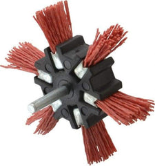 Value Collection - 4" OD, 1/4" Shank Diam, Nylon Wheel Brush - 1/2" Face Width - Apex Tool & Supply
