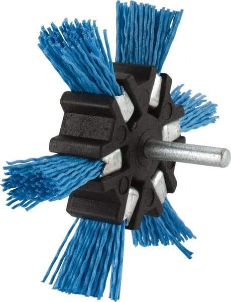 Value Collection - 4" OD, 1/4" Shank Diam, Nylon Wheel Brush - 1/2" Face Width - Apex Tool & Supply