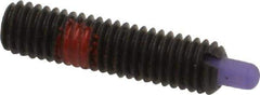 Jergens - 10-32, 3/4" Thread Length, 1/8" Plunger Projection, Steel Threaded Spring Plunger - 0.093" Max Plunger Diam, 3/4" Plunger Length, 2.9 Lb Init End Force, 11.1 Lb Final End Force, 3/32" Hex - Apex Tool & Supply