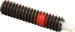 Jergens - 1/4-20, 1" Thread Length, 3/16" Plunger Projection, Steel Threaded Spring Plunger - 0.119" Max Plunger Diam, 1" Plunger Length, 1 Lb Init End Force, 4 Lb Final End Force, 1/8" Hex - Apex Tool & Supply