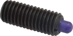 Jergens - 1/2-13, 1-1/4" Thread Length, 1/4" Plunger Projection, Steel Threaded Spring Plunger - 1/4" Max Plunger Diam, 1-1/4" Plunger Length, 6.6 Lb Init End Force, 17.4 Lb Final End Force, 1/4" Hex - Apex Tool & Supply