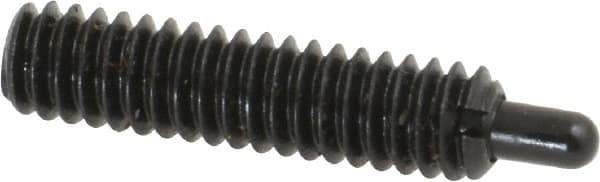 Jergens - 1/4-20, 1" Thread Length, 3/16" Plunger Projection, Steel Threaded Spring Plunger - 0.119" Max Plunger Diam, 1" Plunger Length, 3 Lb Init End Force, 13 Lb Final End Force, 1/8" Hex - Apex Tool & Supply