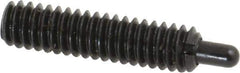 Jergens - 1/4-20, 1" Thread Length, 3/16" Plunger Projection, Steel Threaded Spring Plunger - 0.119" Max Plunger Diam, 1" Plunger Length, 3 Lb Init End Force, 13 Lb Final End Force, 1/8" Hex - Apex Tool & Supply