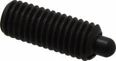 Jergens - 1/2-13, 1-1/4" Thread Length, 1/4" Plunger Projection, Steel Threaded Spring Plunger - 1/4" Max Plunger Diam, 1-1/4" Plunger Length, 6.6 Lb Init End Force, 17.4 Lb Final End Force, 1/4" Hex - Apex Tool & Supply