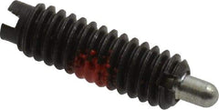 Jergens - 8-32, 1/2" Thread Length, 3/32" Plunger Projection, Steel Threaded Spring Plunger - 0.07" Max Plunger Diam, 1/2" Plunger Length, 0.5 Lb Init End Force, 2 Lb Final End Force - Apex Tool & Supply