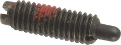 Jergens - 10-32, 9/16" Thread Length, 1/8" Plunger Projection, Steel Threaded Spring Plunger - 0.093" Max Plunger Diam, 9/16" Plunger Length, 0.5 Lb Init End Force, 5 Lb Final End Force - Apex Tool & Supply