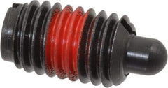 Jergens - 1/2-13, 13/16" Thread Length, 1/4" Plunger Projection, Steel Threaded Spring Plunger - 1/4" Max Plunger Diam, 13/16" Plunger Length, 2.5 Lb Init End Force, 15 Lb Final End Force - Apex Tool & Supply