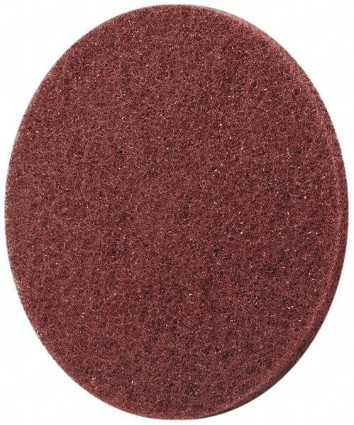 3M - 3" Disc Diam, Aluminum Oxide Quick Change Disc - Type R Attaching System, Nonwoven, Maroon, Medium Grade, 12,000 RPM - Apex Tool & Supply