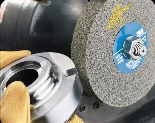 3M - 14" Diam, 2" Face Width, 8" Center Hole, Fine Grade, Silicon Carbide Deburring Wheel - Convolute, Hard Density 9 Grade, 2,550 RPM - Apex Tool & Supply