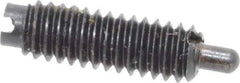 Jergens - 8-32, 1/2" Thread Length, 3/32" Plunger Projection, Steel Threaded Spring Plunger - 0.07" Max Plunger Diam, 1/2" Plunger Length, 0.5 Lb Init End Force, 4 Lb Final End Force - Apex Tool & Supply