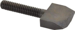 Jergens - 1/4-20 Thread, 1-1/4" Length Under Head, Steel Quarter Turn Screw - Grade C-1018, 3/4" Wide x 5/8" High x 1/4" Thick Head, Black Oxide, UNC Thread - Apex Tool & Supply