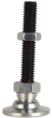 Jergens - 3/8-16 Bolt Thread, Studded Pivotal Stud Mount Leveling Pad & Mount - 2,300 Max Lb Capacity, 1-1/4" Base Diam - Apex Tool & Supply