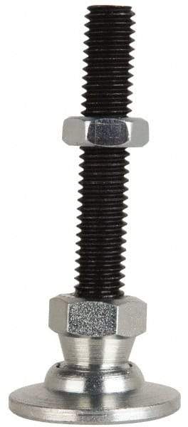 Jergens - 3/4-10 Bolt Thread, Studded Pivotal Stud Mount Leveling Pad & Mount - 10,000 Max Lb Capacity, 3" Base Diam - Apex Tool & Supply