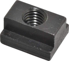 Jergens - 3/8-16 Blind Tapped T Slot Nut - 7/16" Slot Width, 11/16 x 7/32" Base Width x Height, 7/8 x 1/2" OAL x Height - Apex Tool & Supply