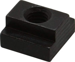 Jergens - 3/8-16 Blind Tapped T Slot Nut - 1/2" Slot Width, 7/8 x 9/32" Base Width x Height, 7/8 x 1/2" OAL x Height - Apex Tool & Supply