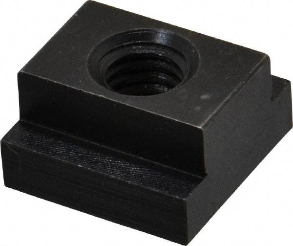 Jergens - 3/8-16 Blind Tapped T Slot Nut - 9/16" Slot Width, 7/8 x 1/4" Base Width x Height, 7/8 x 1/2" OAL x Height - Apex Tool & Supply