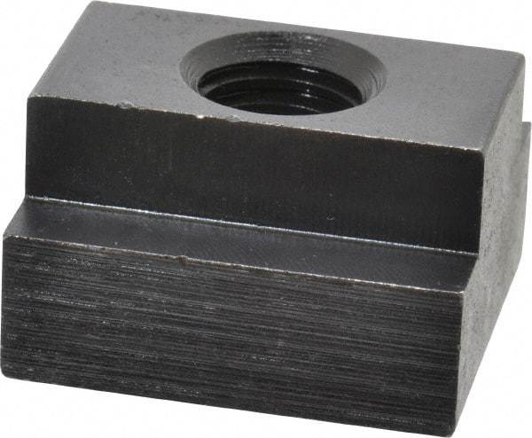 Jergens - 1/2-13 Blind Tapped T Slot Nut - 11/16" Slot Width, 1-1/8 x 7/16" Base Width x Height, 1-1/4 x 3/4" OAL x Height - Apex Tool & Supply