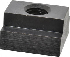 Jergens - 1/2-13 Blind Tapped T Slot Nut - 11/16" Slot Width, 1-1/8 x 7/16" Base Width x Height, 1-1/4 x 3/4" OAL x Height - Apex Tool & Supply