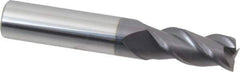 Accupro - 29/64", 1" LOC, 1/2" Shank Diam, 3" OAL, 3 Flute, Solid Carbide Square End Mill - Single End, AlTiN Finish, Spiral Flute, 40° Helix, Centercutting, Right Hand Cut, Right Hand Flute - Apex Tool & Supply
