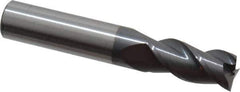Accupro - 31/64", 1" LOC, 1/2" Shank Diam, 3" OAL, 3 Flute, Solid Carbide Square End Mill - Single End, AlTiN Finish, Spiral Flute, 40° Helix, Centercutting, Right Hand Cut, Right Hand Flute - Apex Tool & Supply