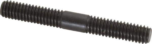 Jergens - 5/16-18 2-1/2" OAL Equal Double Threaded Stud - Alloy Steel, Black Oxide Finish, 15/16" Equal Thread Length - Apex Tool & Supply