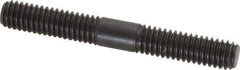 Jergens - 5/16-18 2-1/2" OAL Equal Double Threaded Stud - Alloy Steel, Black Oxide Finish, 15/16" Equal Thread Length - Apex Tool & Supply