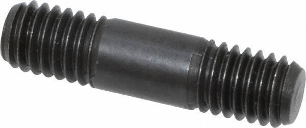 Jergens - 3/8-16 1-1/2" OAL Equal Double Threaded Stud - Alloy Steel, Black Oxide Finish, 3/8" Equal Thread Length - Apex Tool & Supply