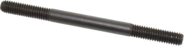 Jergens - 3/8-16 5" OAL Equal Double Threaded Stud - Alloy Steel, Black Oxide Finish, 1-1/4" Equal Thread Length - Apex Tool & Supply