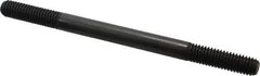 Jergens - 3/8-16 5-1/2" OAL Equal Double Threaded Stud - Alloy Steel, Black Oxide Finish, 1-1/4" Equal Thread Length - Apex Tool & Supply