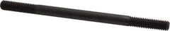 Jergens - 3/8-16 6" OAL Equal Double Threaded Stud - Alloy Steel, Black Oxide Finish, 1-1/4" Equal Thread Length - Apex Tool & Supply