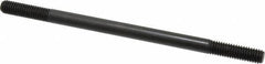 Jergens - 3/8-16 7" OAL Equal Double Threaded Stud - Alloy Steel, Black Oxide Finish, 1-1/4" Equal Thread Length - Apex Tool & Supply