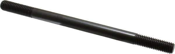 Jergens - 1/2-13 8" OAL Equal Double Threaded Stud - Alloy Steel, Black Oxide Finish, 1-1/2" Equal Thread Length - Apex Tool & Supply