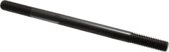 Jergens - 1/2-13 8" OAL Equal Double Threaded Stud - Alloy Steel, Black Oxide Finish, 1-1/2" Equal Thread Length - Apex Tool & Supply