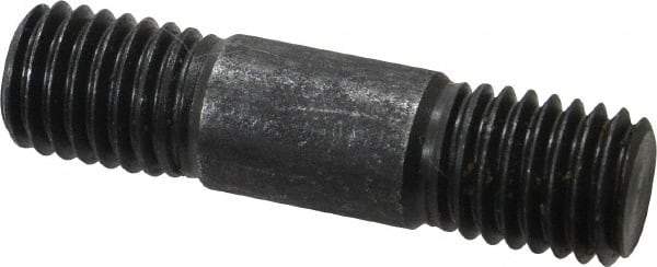 Jergens - 5/8-11 2-1/2" OAL Equal Double Threaded Stud - Alloy Steel, Black Oxide Finish, 13/16" Equal Thread Length - Apex Tool & Supply