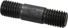 Jergens - 5/8-11 2-1/2" OAL Equal Double Threaded Stud - Alloy Steel, Black Oxide Finish, 13/16" Equal Thread Length - Apex Tool & Supply