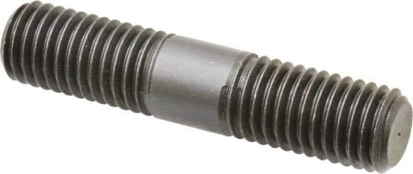 Jergens - 5/8-11 3" OAL Equal Double Threaded Stud - Alloy Steel, Black Oxide Finish, 1-1/16" Equal Thread Length - Apex Tool & Supply