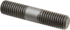 Jergens - 5/8-11 3" OAL Equal Double Threaded Stud - Alloy Steel, Black Oxide Finish, 1-1/16" Equal Thread Length - Apex Tool & Supply