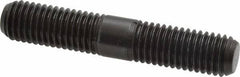 Jergens - 5/8-11 3-1/2" OAL Equal Double Threaded Stud - Alloy Steel, Black Oxide Finish, 1-5/16" Equal Thread Length - Apex Tool & Supply