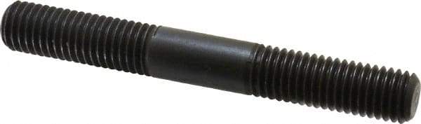 Jergens - 5/8-11 5" OAL Equal Double Threaded Stud - Alloy Steel, Black Oxide Finish, 1-3/4" Equal Thread Length - Apex Tool & Supply