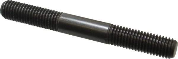 Jergens - 5/8-11 5-1/2" OAL Equal Double Threaded Stud - Alloy Steel, Black Oxide Finish, 1-3/4" Equal Thread Length - Apex Tool & Supply