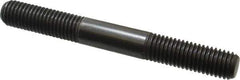Jergens - 5/8-11 5-1/2" OAL Equal Double Threaded Stud - Alloy Steel, Black Oxide Finish, 1-3/4" Equal Thread Length - Apex Tool & Supply