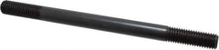 Jergens - 5/8-11 9" OAL Equal Double Threaded Stud - Alloy Steel, Black Oxide Finish, 1-3/4" Equal Thread Length - Apex Tool & Supply