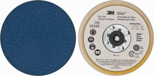 3M - 5" Diam Adhesive/PSA Disc Backing Pad - Soft Density, 12,000 RPM - Apex Tool & Supply